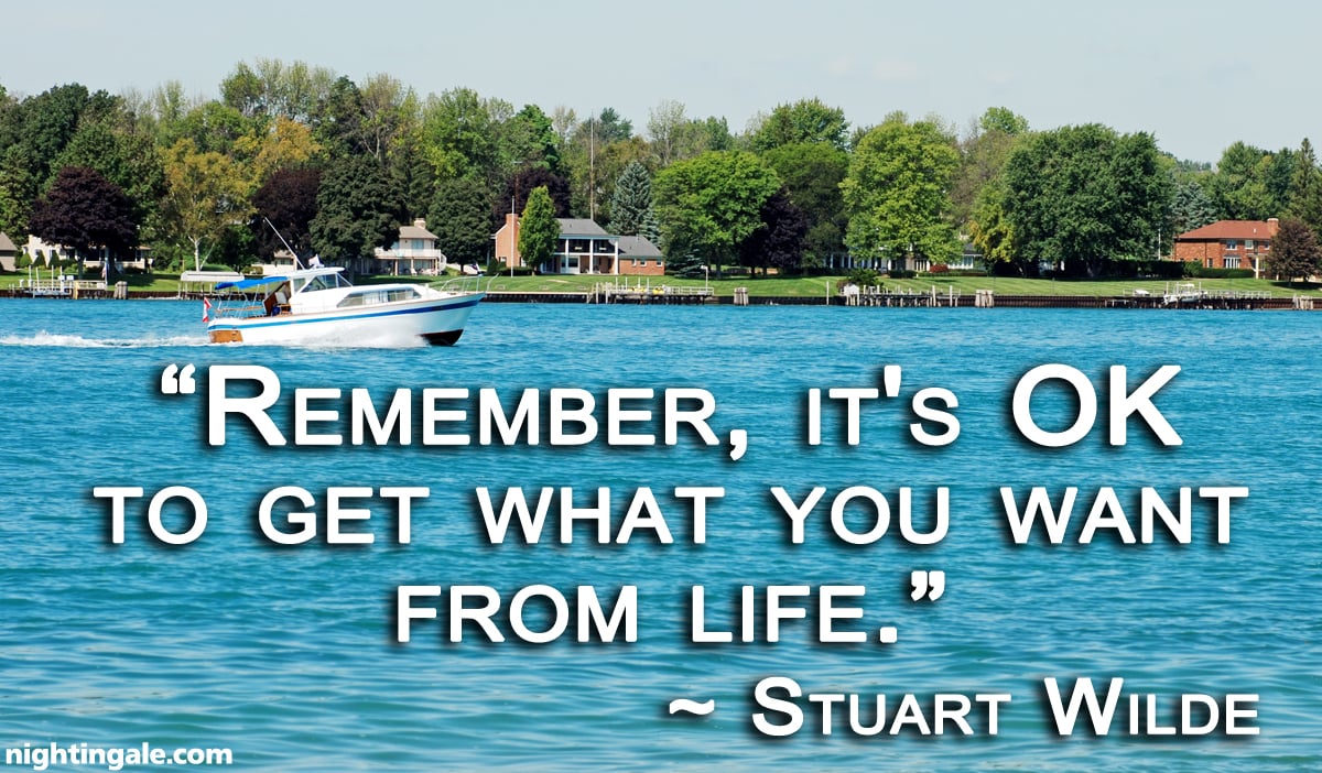 Remember, it's OK to get what you want from life. ~ Stuart Wilde